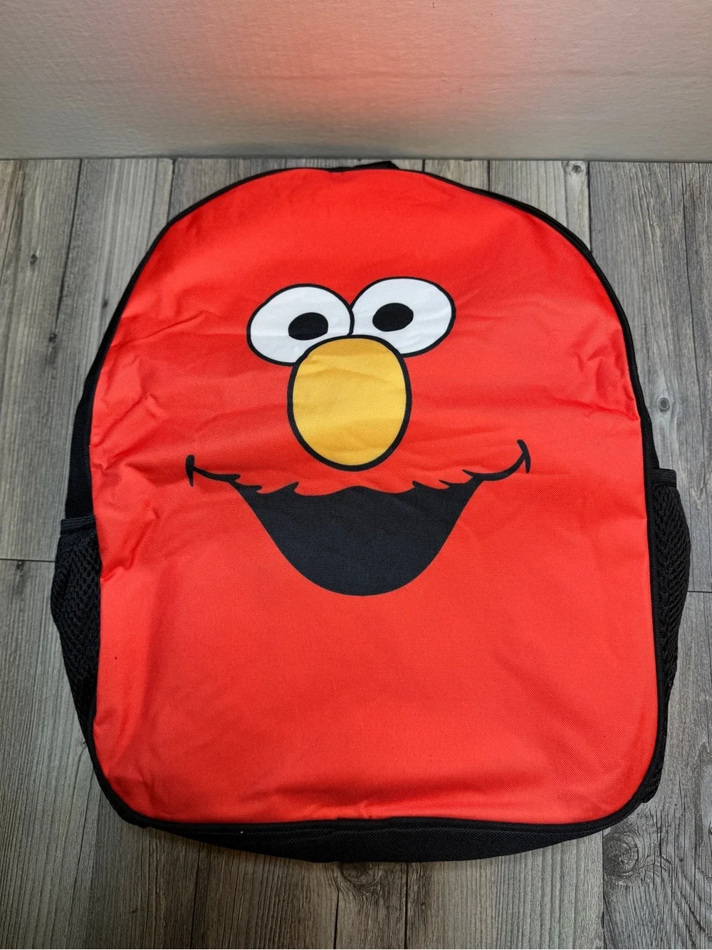 NWT Sesame Street Elmo face Red Canvas backpack, Lunch Bag, Pencil Case Set